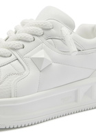Valentino One Stud Panelled Leather Sneakers White