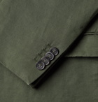 OFFICINE GÉNÉRALE - Slim-Fit Unstructured Garment-Dyed Cotton and Linen-Blend Suit Jacket - Green
