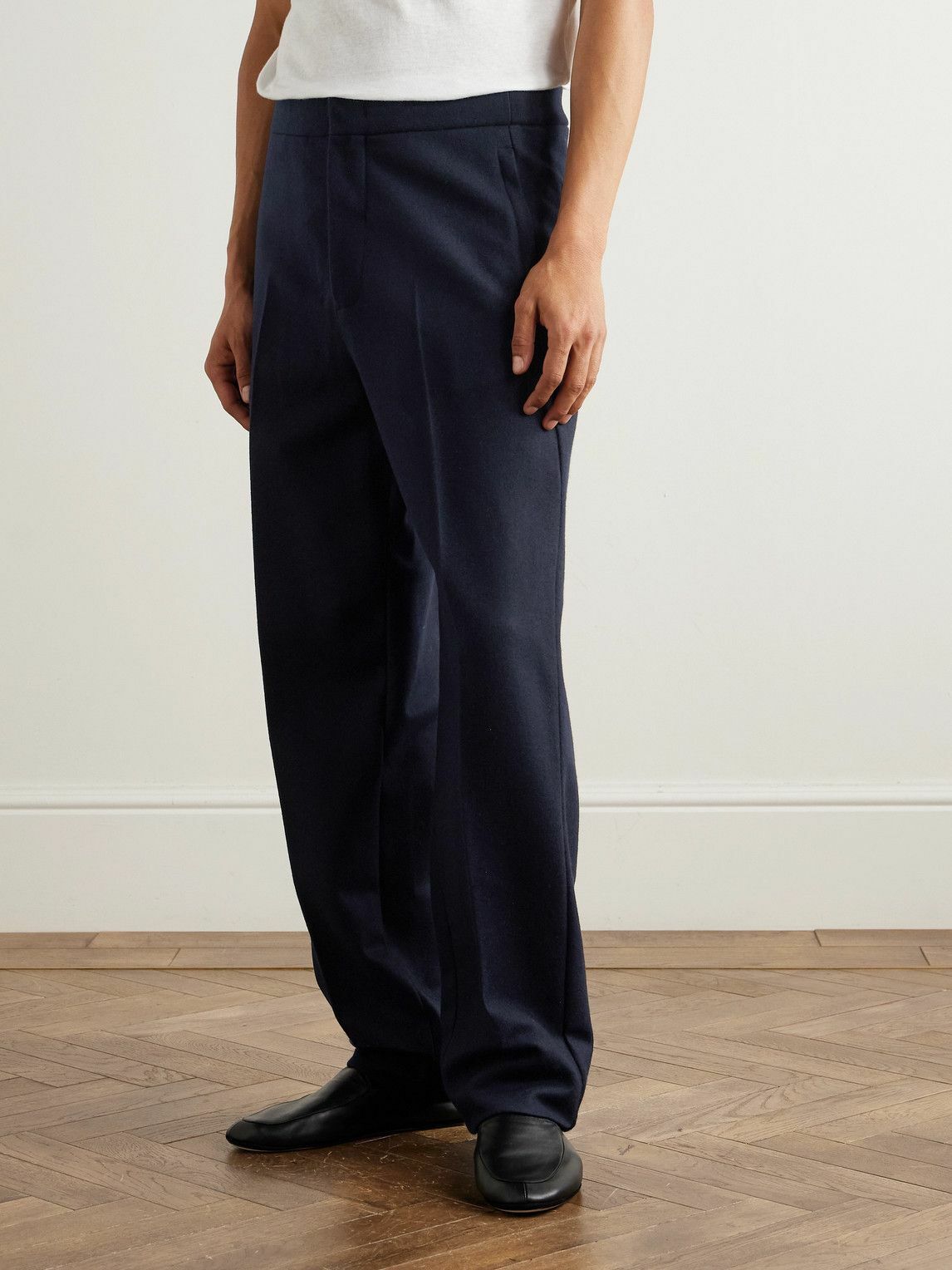 Loro Piana - Breia Tapered Wool and Cashmere-Blend Trousers - Blue