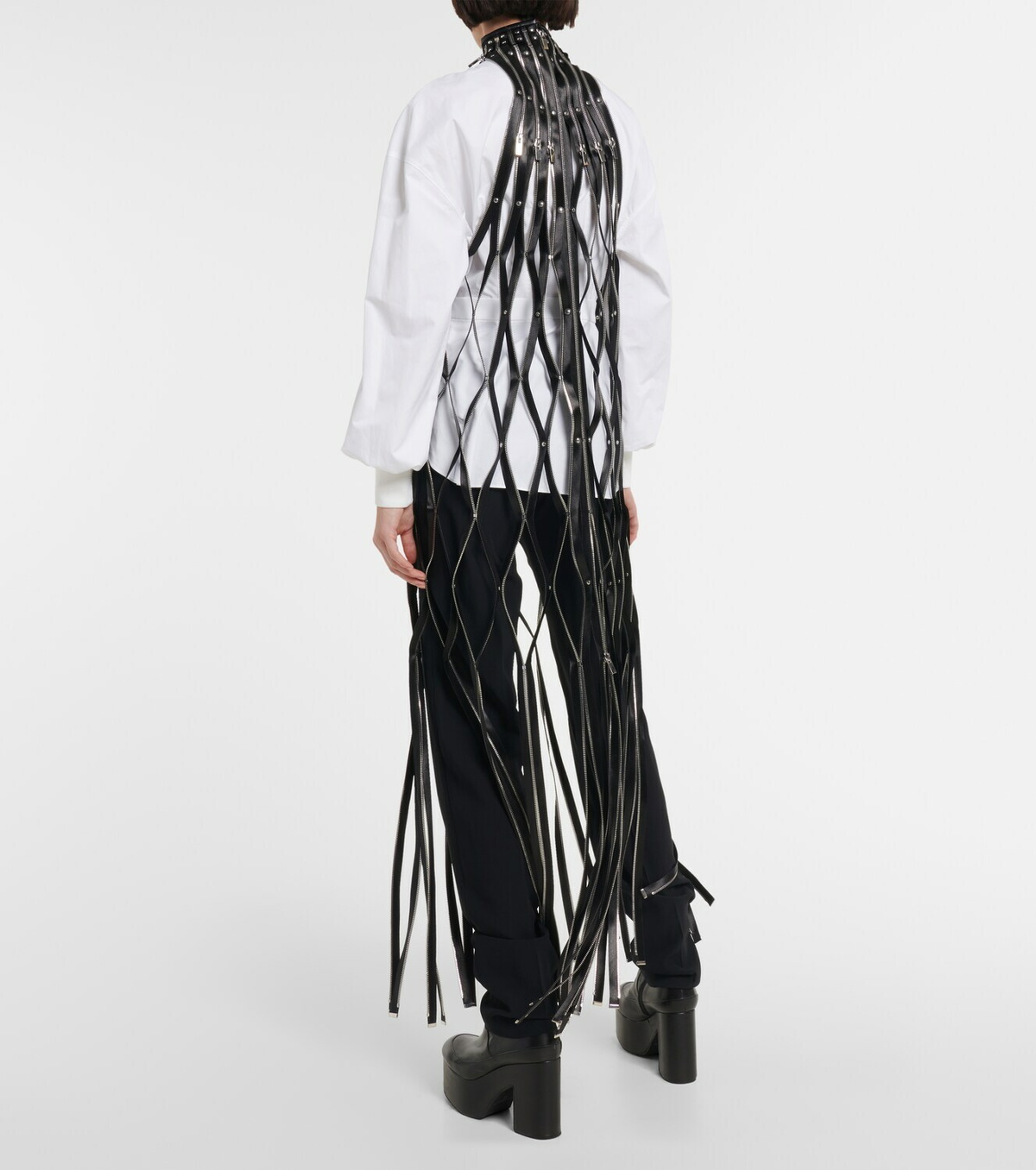 Noir Kei Ninomiya - Faux leather cutout maxi dress