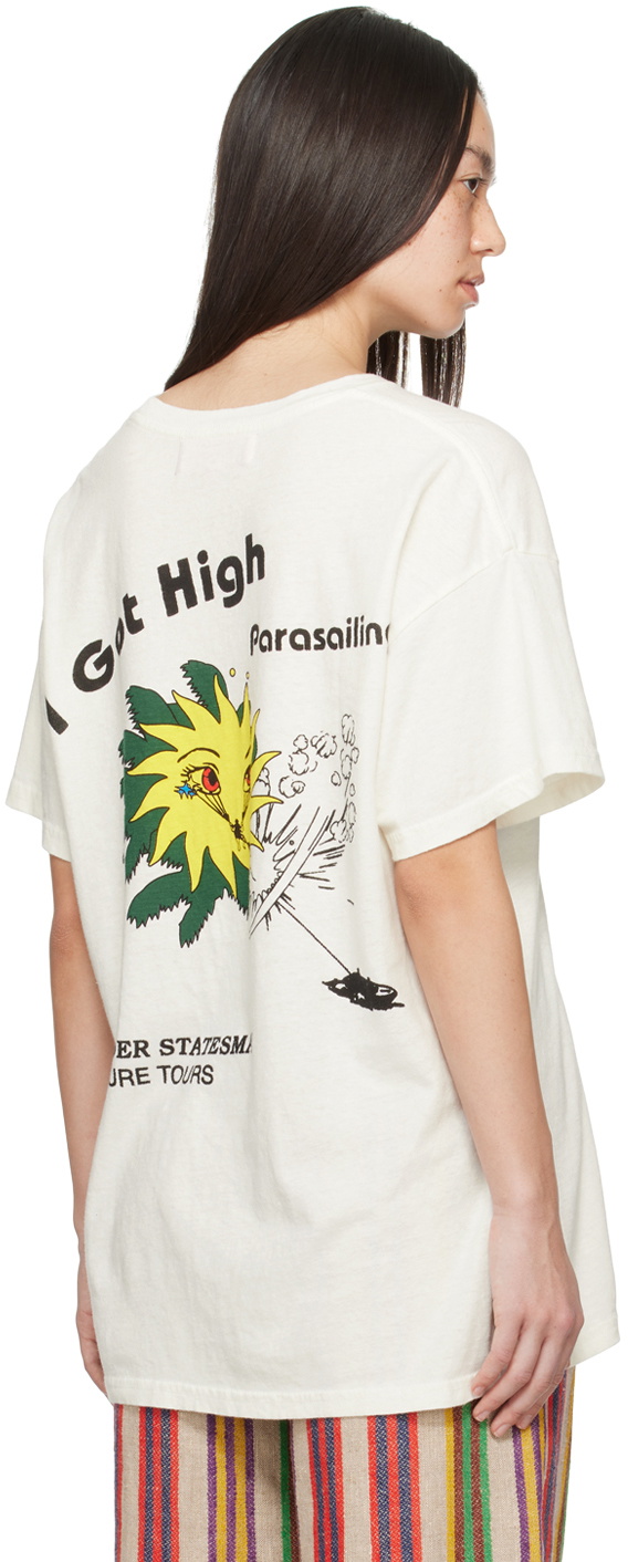 The Elder Statesman White Crewneck T-Shirt
