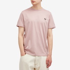 Fred Perry Men's Ringer T-Shirt in Dusty Rose Pink