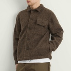 Café Mountain Men's Curly Boxy Explorers Jacket in Moss