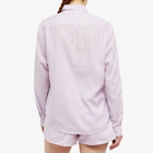 Sporty & Rich Women's Src Tencel Shirt in Purple Striped