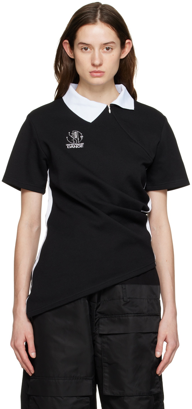 SPENCER BADU Black Twisted Golf Polo