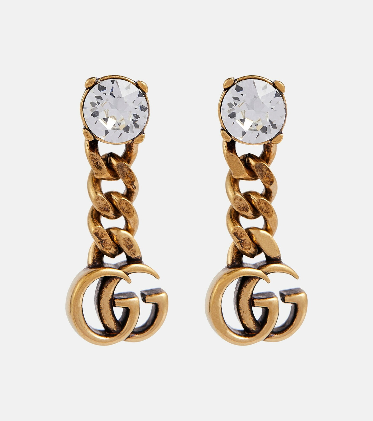 Gucci - GG crystal-embellished drop earrings Gucci