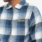 Butter Goods Men's Plaid Zip Through Jacket in Navy