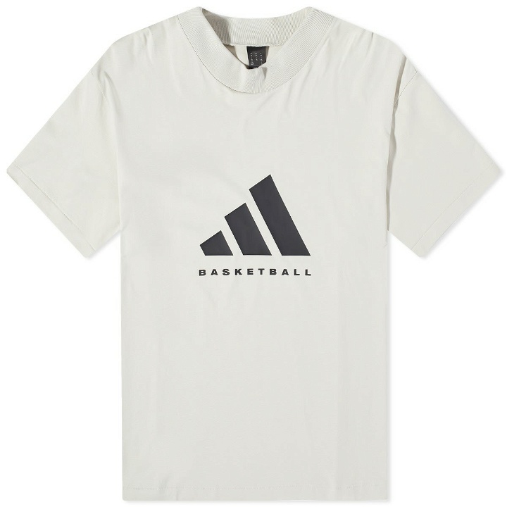 Photo: Adidas Basketball Logo T-Shirt in Talc