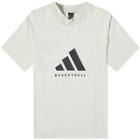 Adidas Basketball Logo T-Shirt in Talc