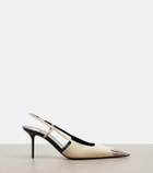 Saint Laurent Jeanne leather slingback pumps