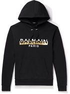 Balmain - Logo-Print Cotton-Jersey Hoodie - Black