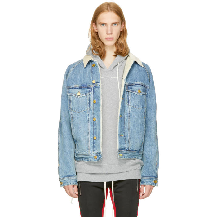 Fear of God ESSENTIALS Trucker Denim Jacket Indigo Blue for Men