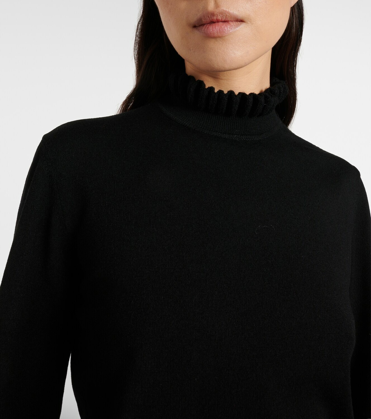 McQueen Scalloped wool-blend sweater
