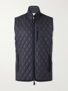 Purdey - Moorland Padded Quilted Shell Gilet - Blue