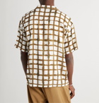 Stüssy - Camp-Collar Checked Woven Shirt - Neutrals