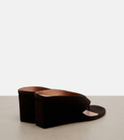 Alaïa Cube suede wedge sandals
