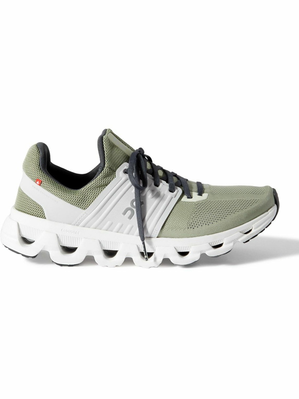 Photo: ON - Cloudswift 3 Rubber-Trimmed Stretch-Knit Running Sneakers - Green