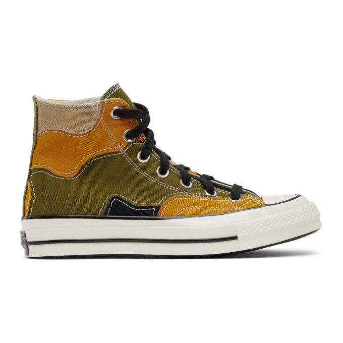 Photo: Converse Green and Yellow Chuck 70 High Sneakers