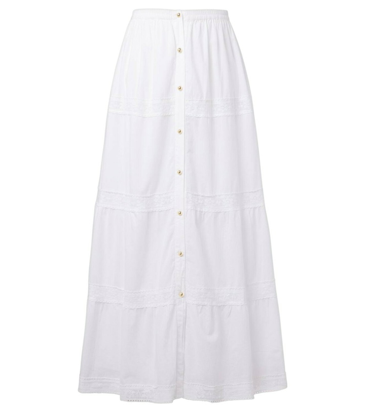 Photo: Melissa Odabash Cate lace-trimmed cotton maxi skirt