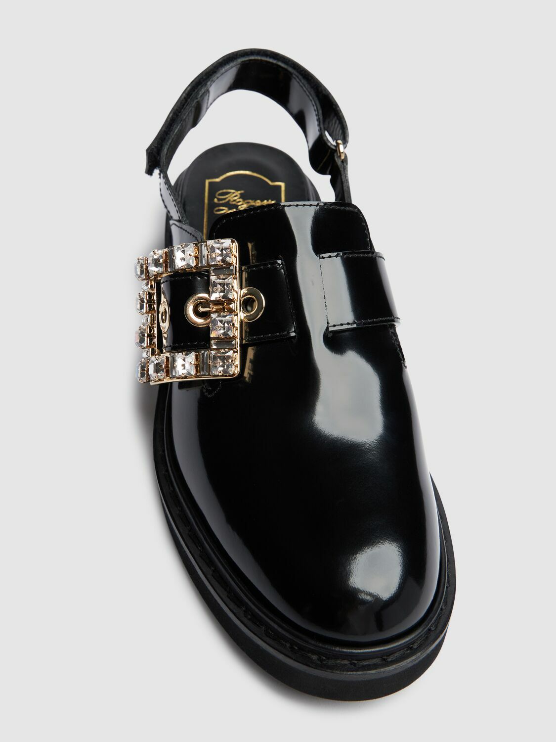 Roger Vivier◆30mm Viv Rangers Strass レザーミュール ROGER VIVIER 30mm Viv Rangers Strass Leather Mules Roger Vivier