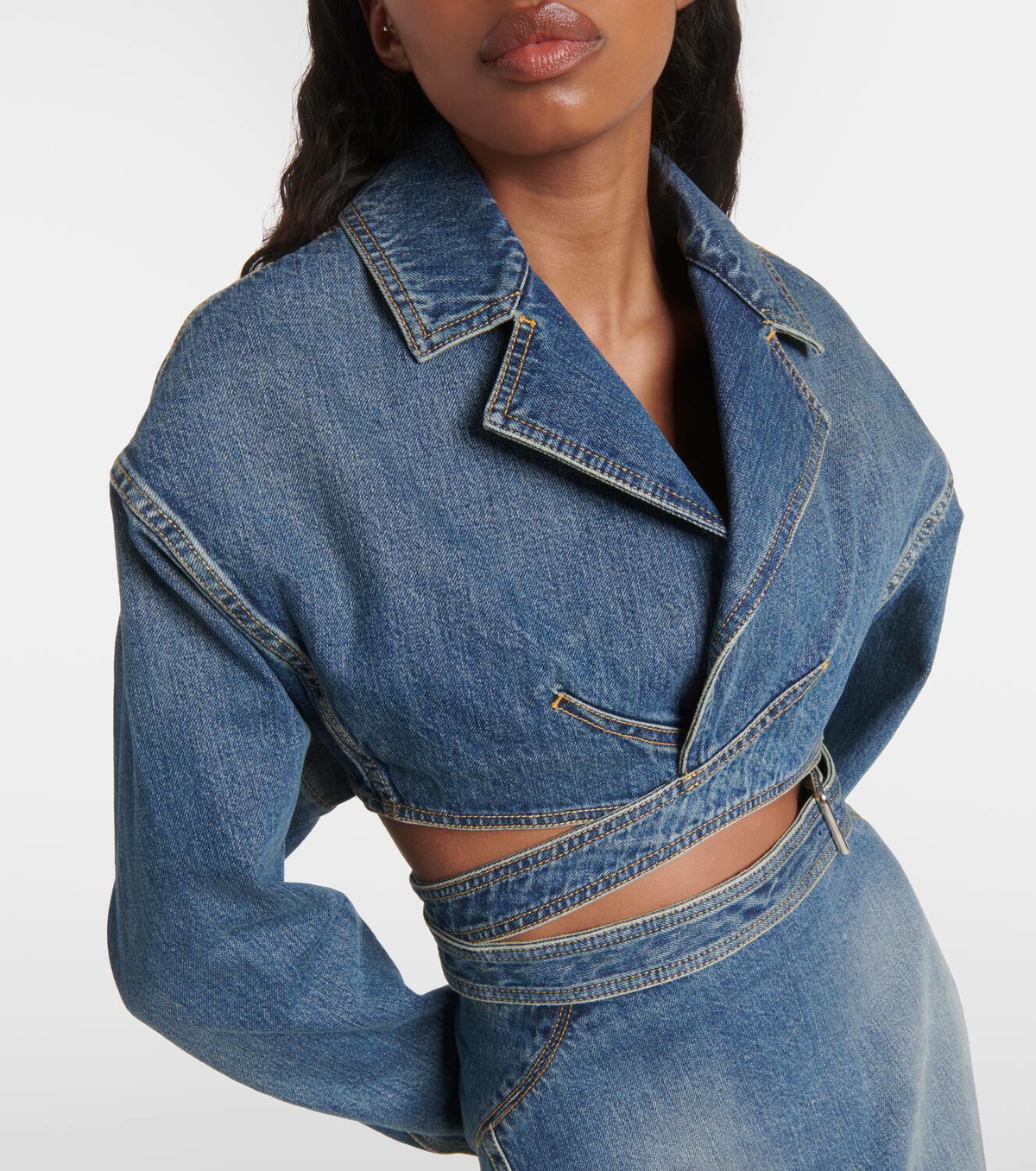 Denim cropped jacket Alaia