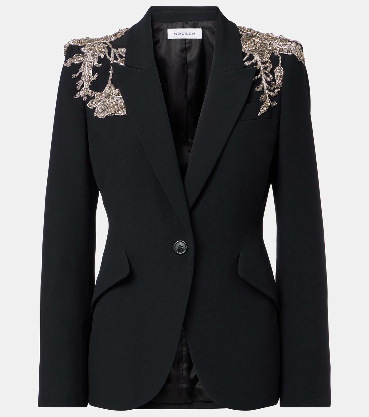 McQueen Embellished crepe blazer Alexander McQueen