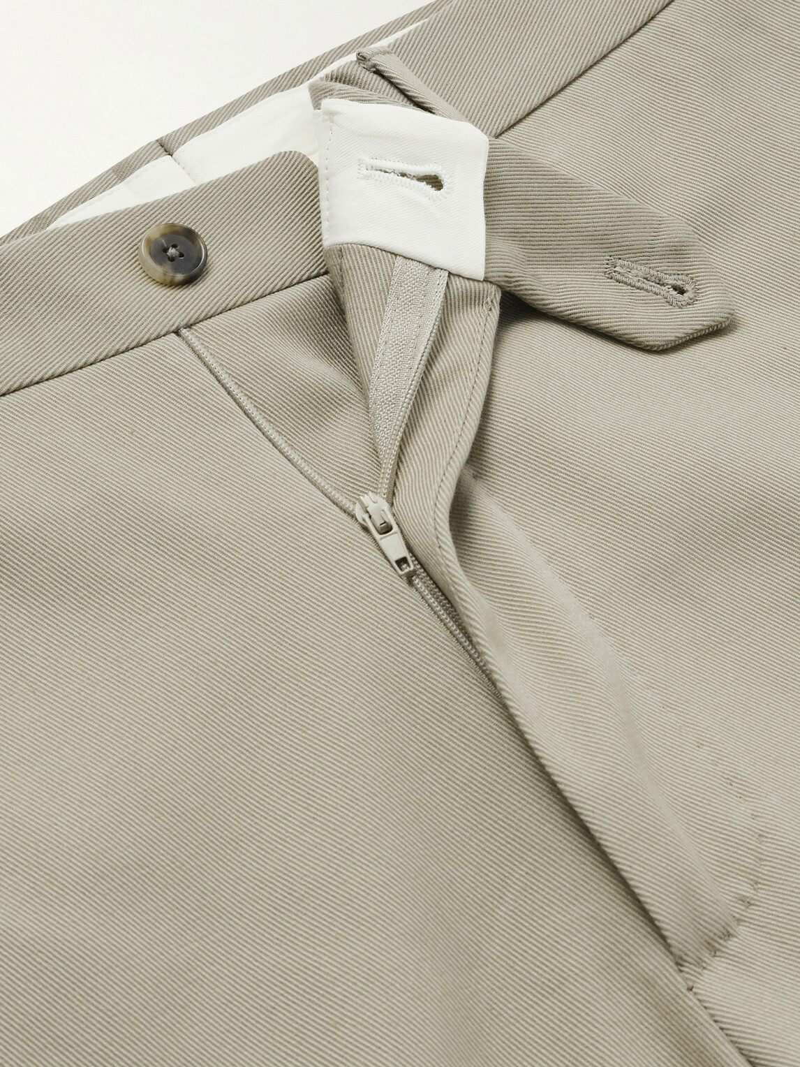 De Petrillo - Straight-Leg Cotton-Blend Twill Shorts - Neutrals