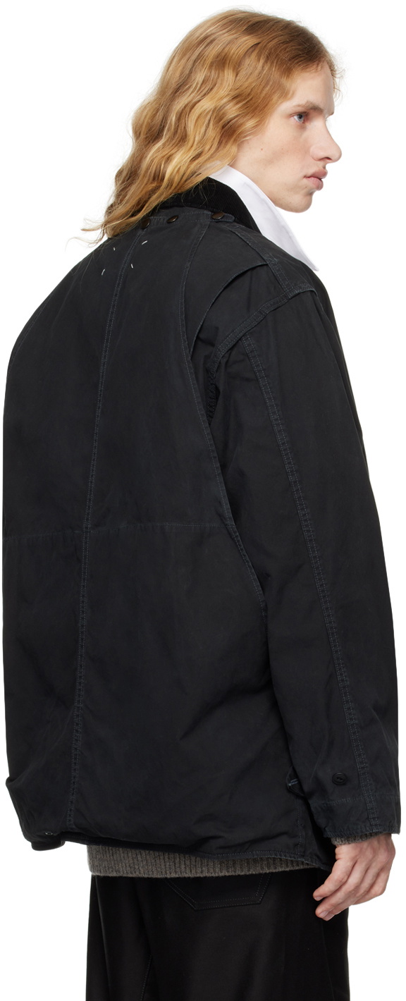 Maison Margiela Black Wax Cotton Jacket Maison Margiela