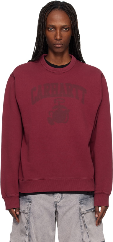 Photo: Carhartt Work In Progress Red Faded Pond Corps Sweatshirt