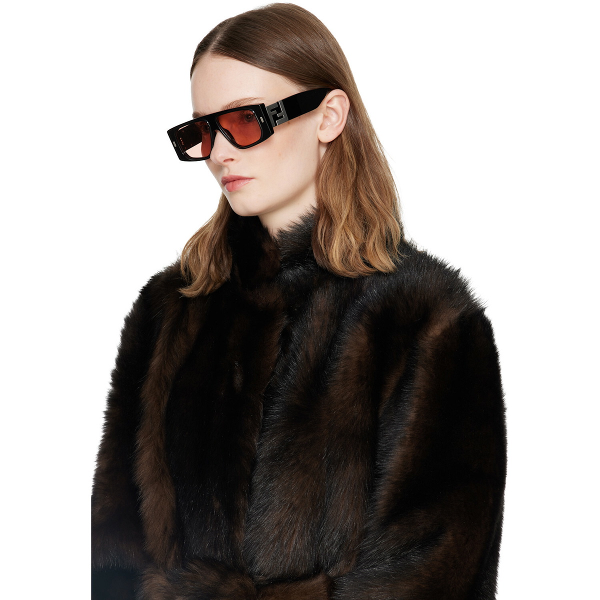 Fendi Black FF Squared Sunglasses