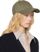 AMI Paris Gray Cotton Ami de Coeur Embroidery Cap
