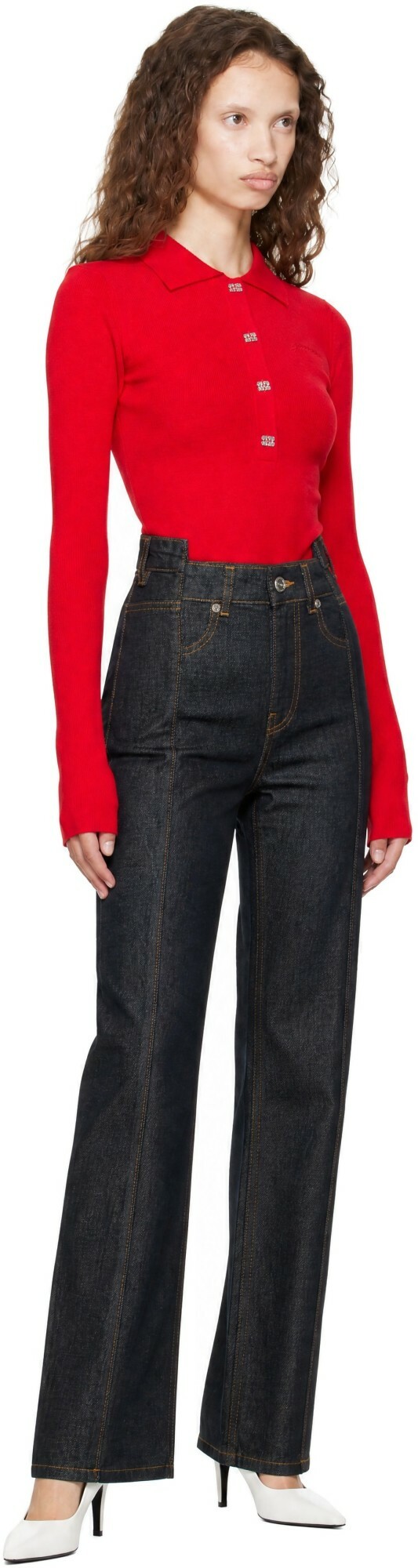 GANNI Blue Fold Jeans