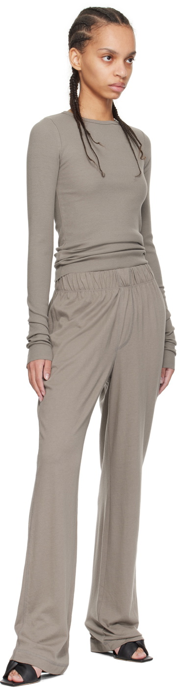 ÉTERNE Taupe Wide-Leg Lounge Pants