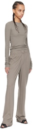 ÉTERNE Taupe Wide-Leg Lounge Pants