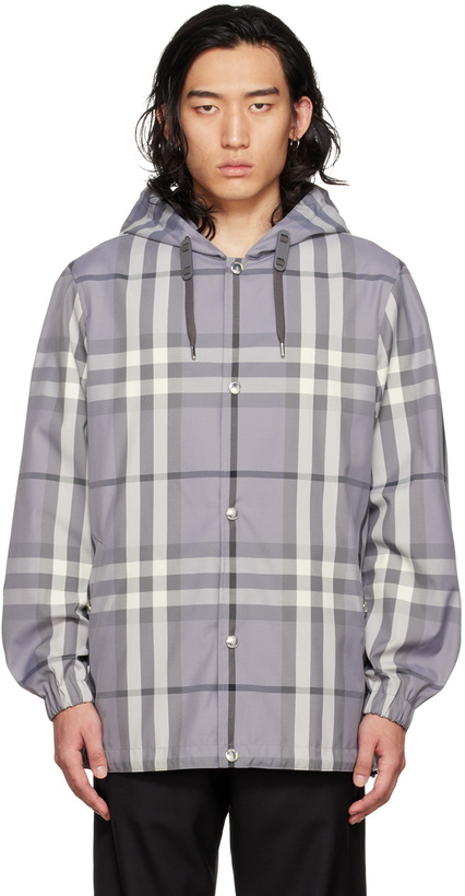 Photo: Burberry Gray Reversible Vintage Check Jacket