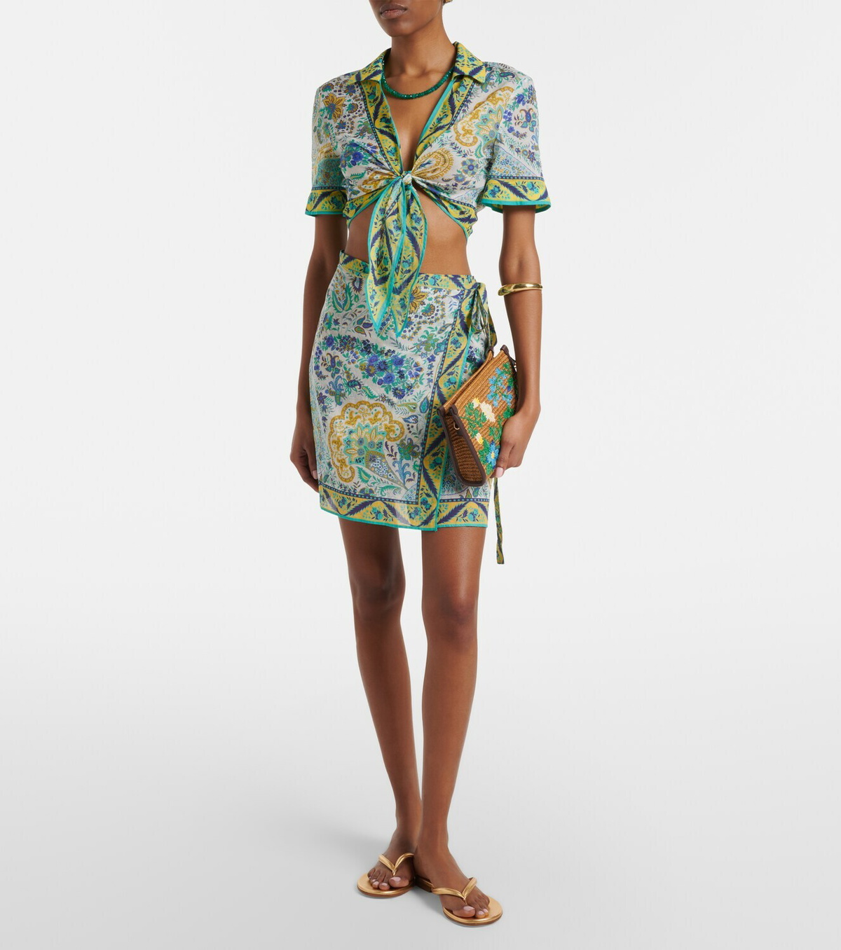 Etro Floral cotton beach cover-up