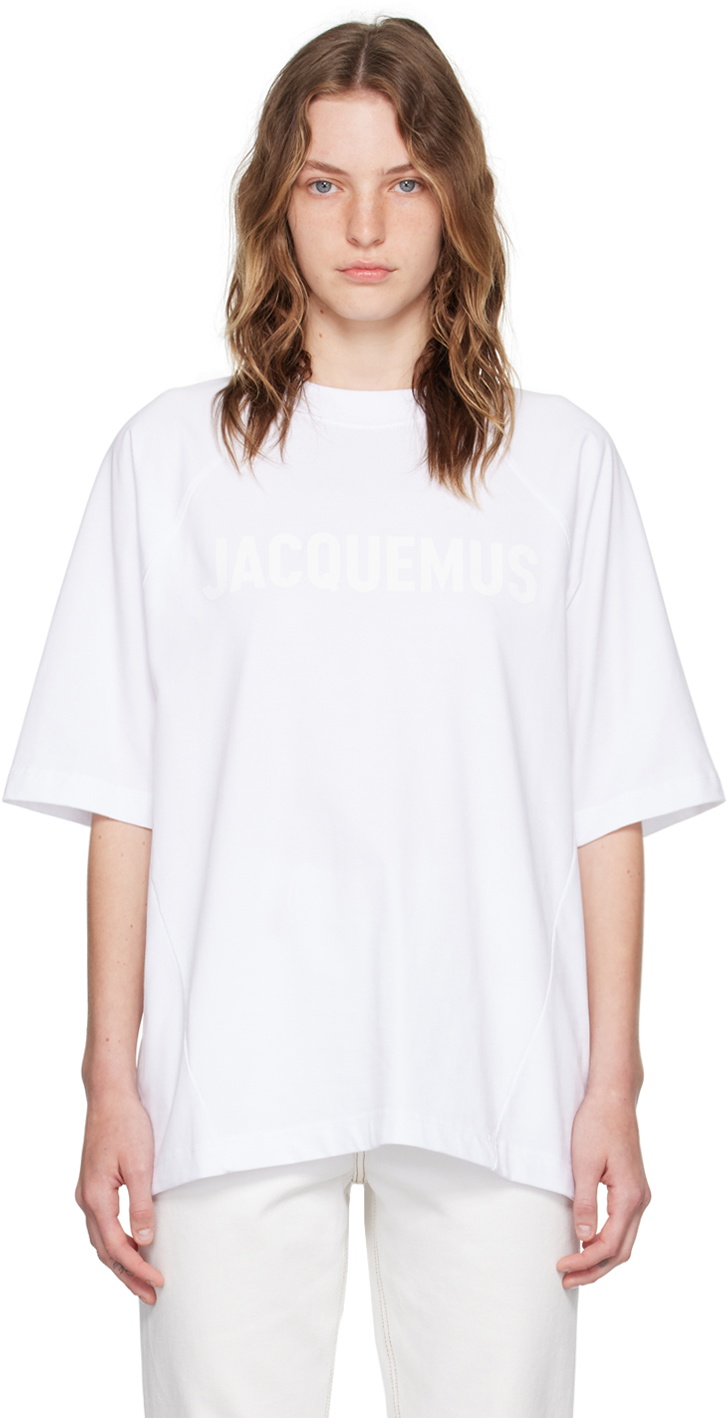 JACQUEMUS White Les Classiques 'Le t-shirt Typo' T-Shirt Jacquemus