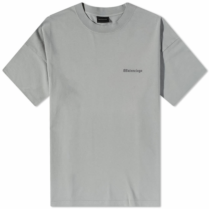 Photo: Balenciaga Men's Corporate Logo T-Shirt in Black/White