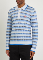 Casablanca Logo-appliquéd Patterned Cotton-knit Polo Jumper Multicoloured 1
