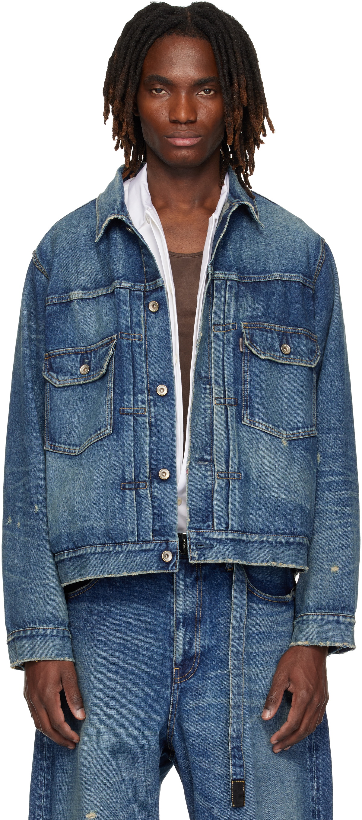 sacai Black Spiewak & Gonz Edition Multi Patch Down Coat Sacai