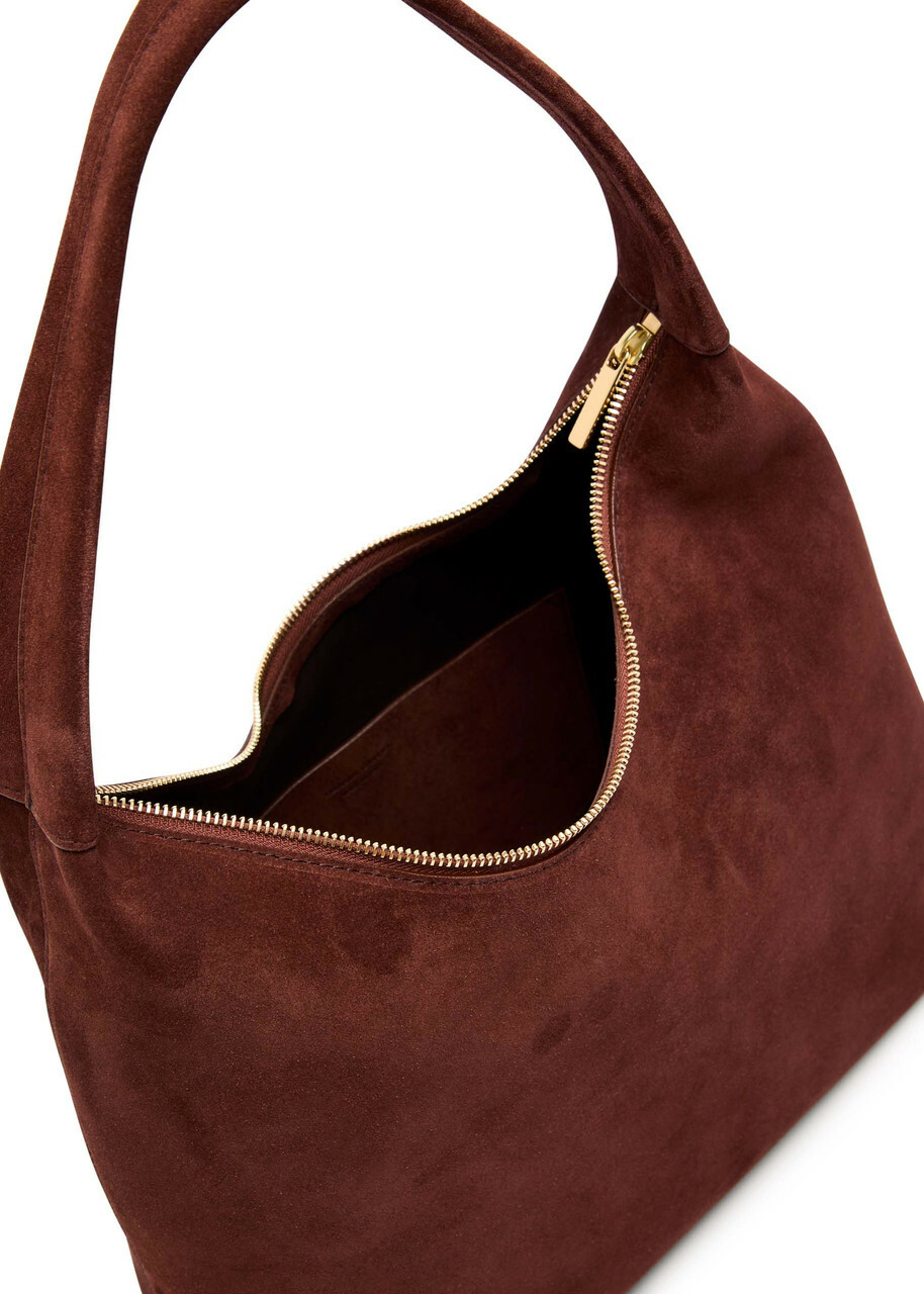 Mansur Gavriel Candy Hobo Suede Shoulder bag - Chocolate - One Size