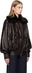 KHAITE Brown Daemon Leather Jacket