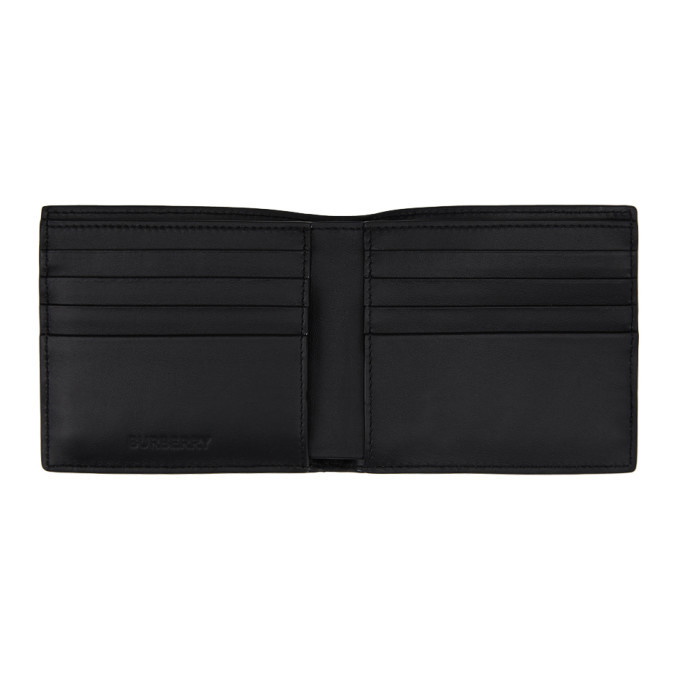 Burberry Icon Stripe Leather International Bifold Wallet Black