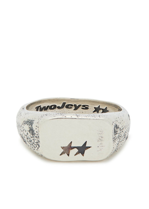 Photo: Twojeys Elongated Sterling Silver-plated Brass Signet Ring