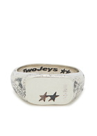 Twojeys Elongated Sterling Silver-plated Brass Signet Ring