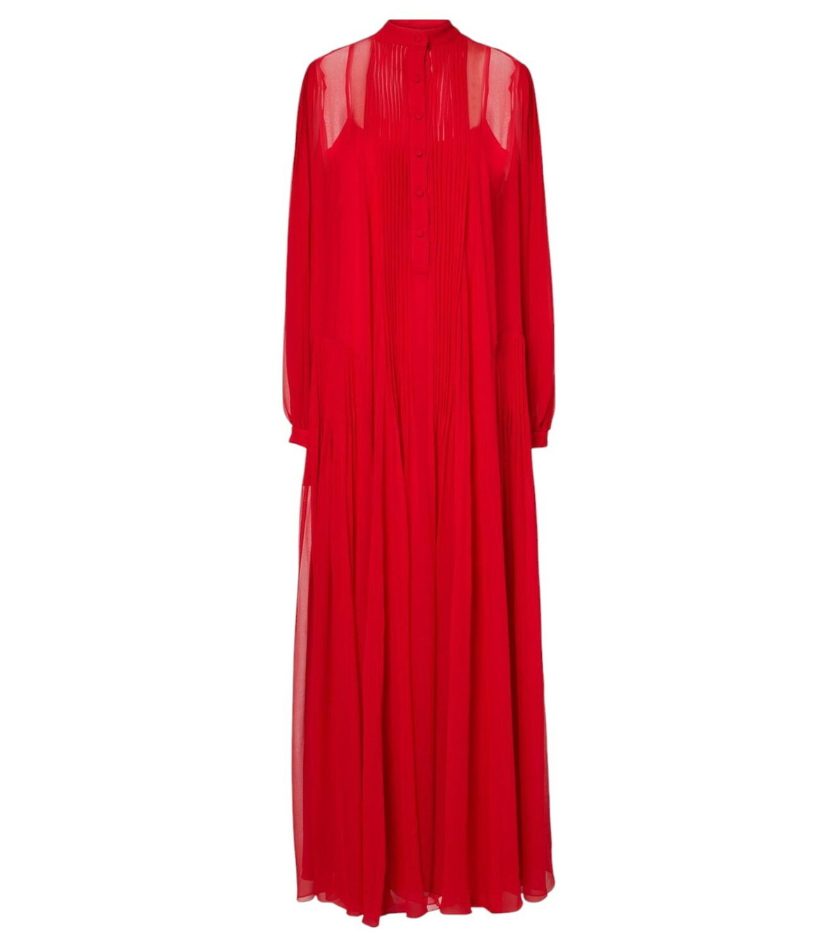 Costarellos Clarinda pleated silk georgette maxi dress
