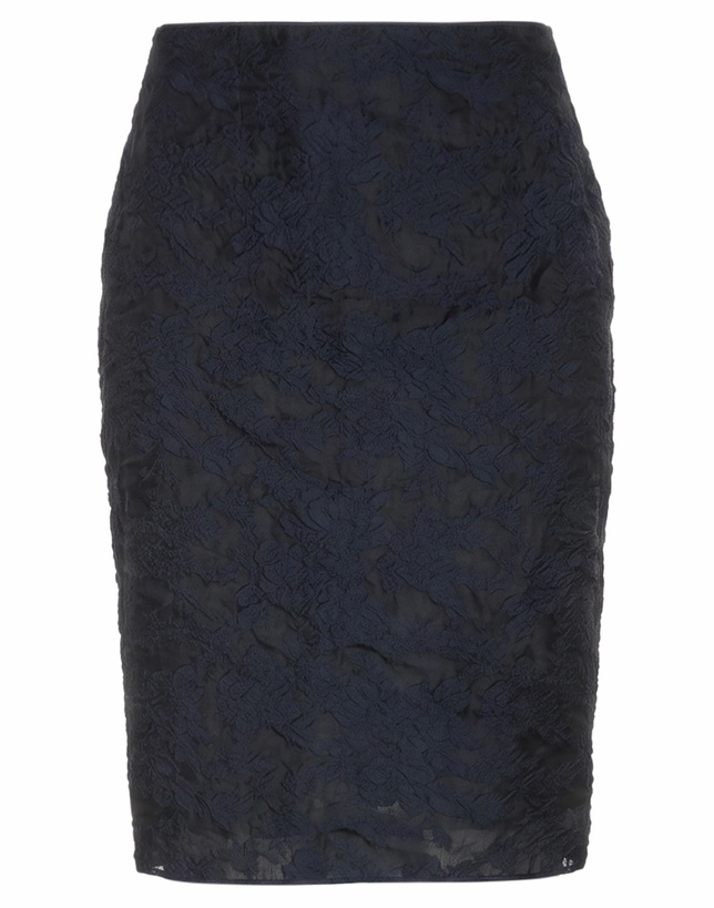 Photo: Cecilie Bahnsen Womens Midi skirt in Midnight blue