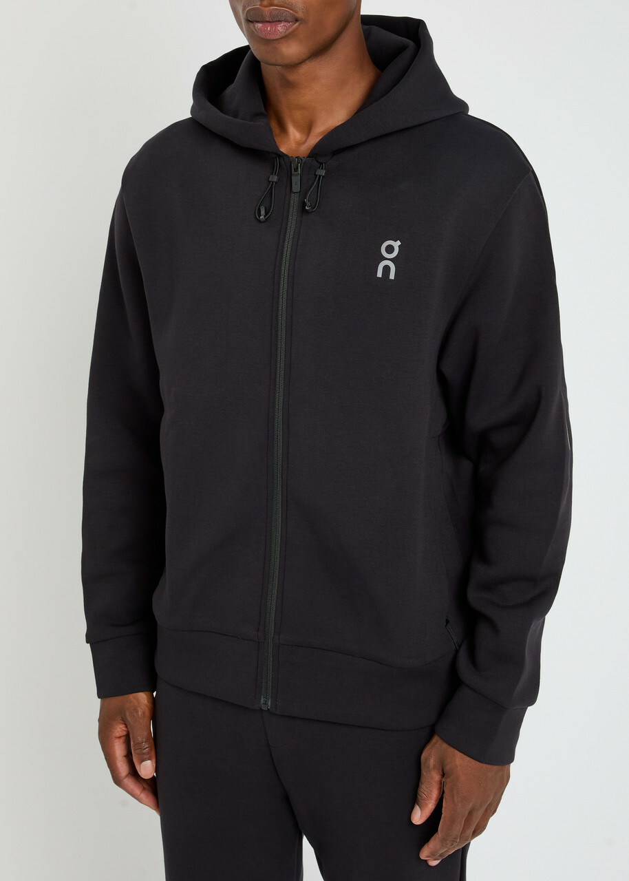 ON Focus Tech Hooded Cotton-blend Sweatshirt Black