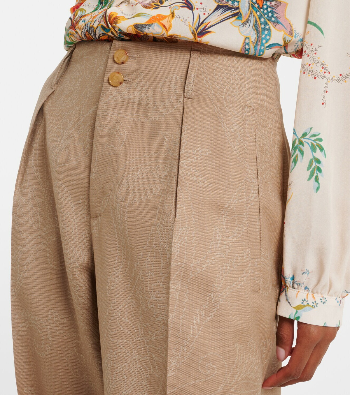 Etro Wool jacquard straight pants