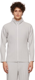 Homme Plissé Issey Miyake Grey Basics Zip-Up Jacket